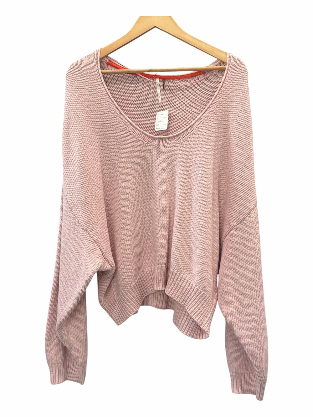Free People Scoop Neck Oversized Sweater in Dusty Rose - Picture 2 of 4